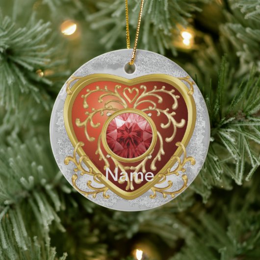 レッドジェイフェイクルハートカスタムフェアリーオーナメント セラミックオーナメント (ツリー)