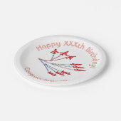 レッドジェット飛行機紙プレート、17.8 cm紙 ペーパープレート (アングル)