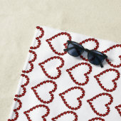 レッドジェムストーンアートルビーハートジェムストーンビーチタオル ビーチタオル (インサイチュ)