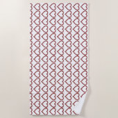 レッドジェムストーンアートルビーハートジェムストーンビーチタオル ビーチタオル (正面)