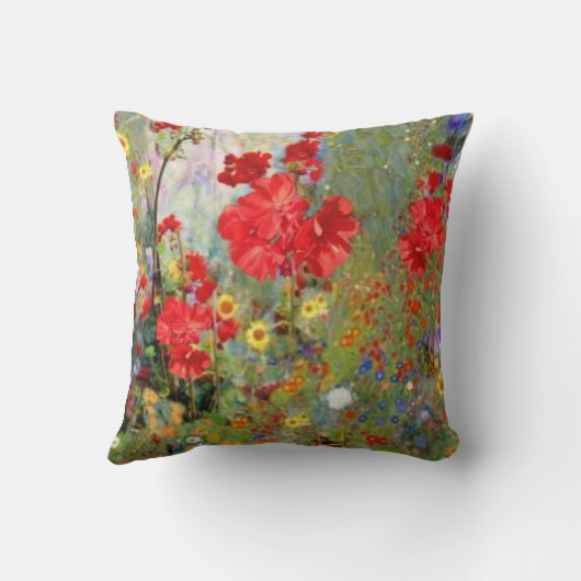 レッドジェラニウムズガ絵画ーデンズ クッション (裏面)