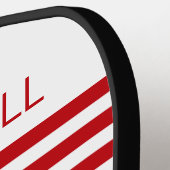 レッドジオメトリックデザインクールピックボールパドル ピックルボールラケット (左詳細)