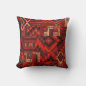 レッドジオメトリックボヘミアンモロッコスタイル クッション (正面)
