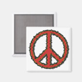 レッドジグザグピースサイン マグネット (正面/裏面)