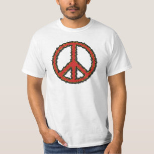 レッドジグザグピースサイン Tシャツ