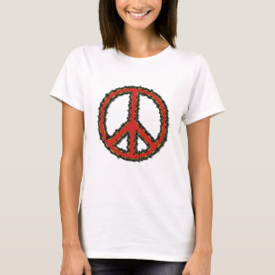 レッドジグザグピースサイン Tシャツ