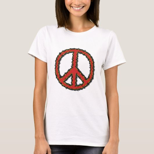 レッドジグザグピースサイン Tシャツ (正面)
