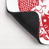 レッドジャウリングコイカープフィッシュグループマウスパッド マウスパッド (コーナー)