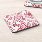 レッドジャコビーンプリント コースター (左側)
