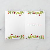 レッドジャスティススケールホリーリース弁護士クリスマス シーズンカード (内部)