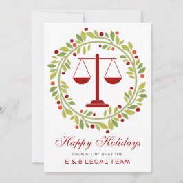 レッドジャスティススケールホリーリース法律事務所クリスマス シーズンカード