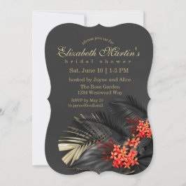 レッドジャスミン ダーク トロピカル ブライダル シャワー 招待状