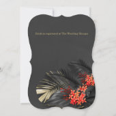 レッドジャスミン ダーク トロピカル ブライダル シャワー 招待状 (裏面)