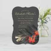 レッドジャスミン ダーク トロピカル ブライダル シャワー 招待状 (スタンド正面)