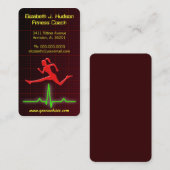 レッドジャンピングウーマンフィットネスコーチパーソナルトレーナー 名刺 (正面/裏面)