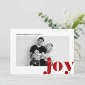 レッドジョイはっきりしたタイポグラフィモダン写真クリスマス シーズンカード