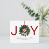 レッドジョイクリスマスボタニカルリースフォトムービング シーズンポストカード (スタンド正面)
