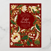 レッドジョイドホリデーフォークイラストレーション 箔シーズンカード (正面)