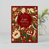 レッドジョイドホリデーフォークイラストレーション 箔シーズンカード (立ち正面)