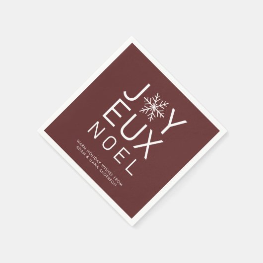 レッドジョイユーノールミニマリストホリデーペーパーナプキン スタンダードカクテルナプキン (角)