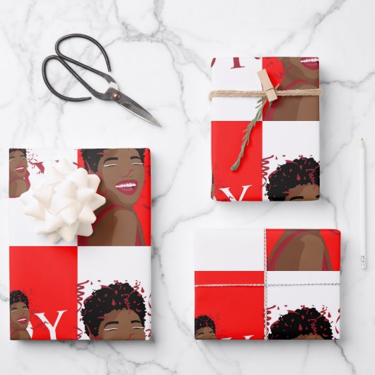 レッドジョイ紙吹雪ラッピング紙フラットシート ラッピングペーパーシート (正面)