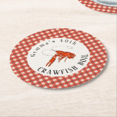 レッドジンガムクロウフィッシュ魚介類パーティー紙 ラウンドペーパーコースター (アングル)