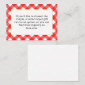 レッドジンガムブライダルシャワーエンクロージャカード エンクロージャーカード (正面/裏面)