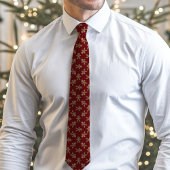 レッドジンジャーブレッドマン水玉模様クリスマス ネクタイ