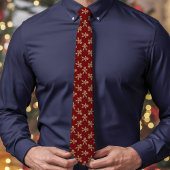 レッドジンジャーブレッドマン水玉模様クリスマス ネクタイ