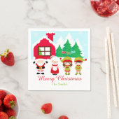 レッドジンジャーブレッド飾ハウスのクリスマスパーティー スタンダードカクテルナプキン (インサイチュ)