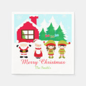 レッドジンジャーブレッド飾ハウスのクリスマスパーティー スタンダードカクテルナプキン (正面)