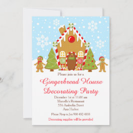 レッドジンジャーブレッド飾ハウスのクリスマスパーティー 招待状
