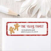 レッドジンジャーブレッドCookieホリデーアドレスリターン ラベル (インサイチュ)