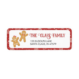 レッドジンジャーブレッドCookieホリデーアドレスリターン ラベル