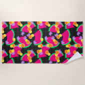 レッドスイカイエローレモン熱帯ビーチタオル ビーチタオル (正面)