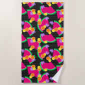 レッドスイカイエローレモン熱帯ビーチタオル ビーチタオル (正面)