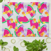 レッドスイカイエローレモン熱帯産 キッチンタオル (折り畳み)