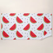 レッドスイカデザイン ビーチタオル (正面)