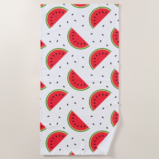 レッドスイカデザイン ビーチタオル (正面)