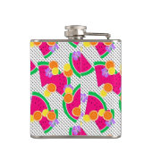 レッドスイカ黄色いレモンのトロピカルオンホワイト フラスク (裏面)