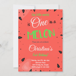 レッドスイカ1歳招待状 招待状