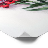 レッドスイートウィリアム花アートプリントポスター ポスター (角)