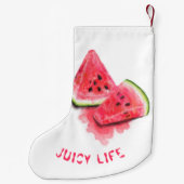 レッドスイートジューシーなスイカのクリスマスストッキング スモールクリスマスストッキング (裏面)