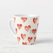 レッドスウィートハートバレンタインデー カフェラテマグ (左アングル)