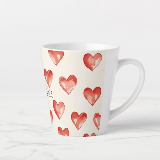 レッドスウィートハートバレンタインデー カフェラテマグ (右)