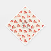 レッドスウィートハートバレンタインデー スタンダードランチョンナプキン (角)