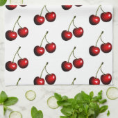 レッドスウィートフレッシュさくらんぼ キッチンタオル (折り畳み)