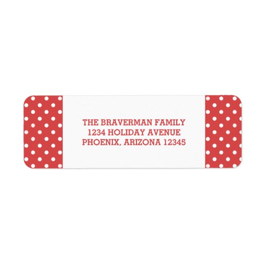 レッドスウィート水玉模様ホリデー住所 シール (正面)