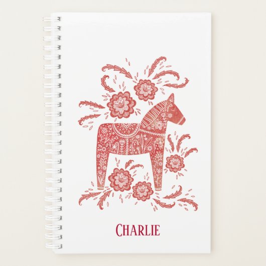 レッドスウェーデンダラパーソナライズされたホース プランナー手帳 (正面)