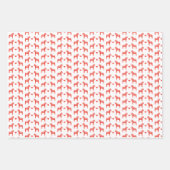 レッドスウェーデンダラホースとハート休日 ラッピングペーパーシート (正面)